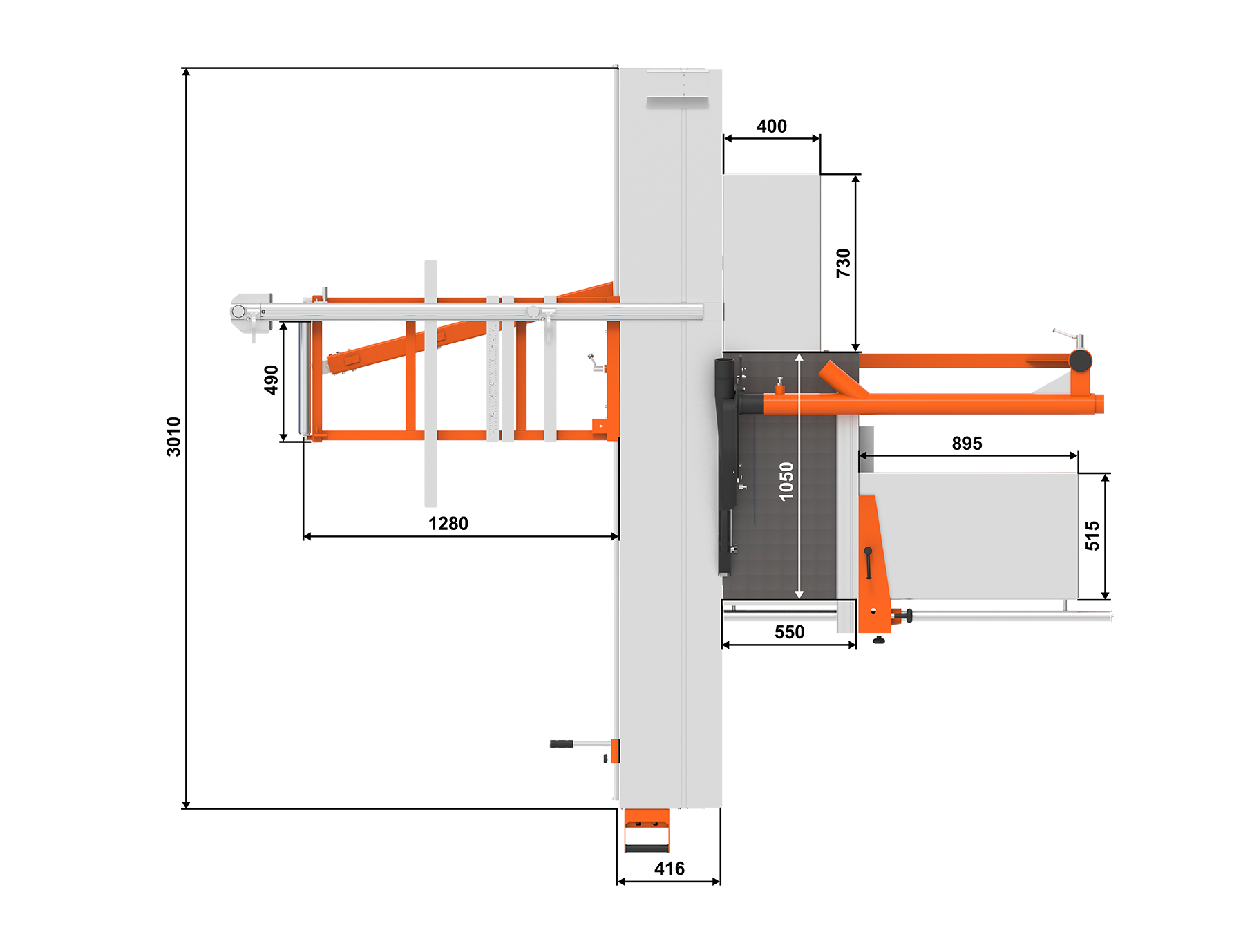 MS750 Formatkreissäge Abmessungen